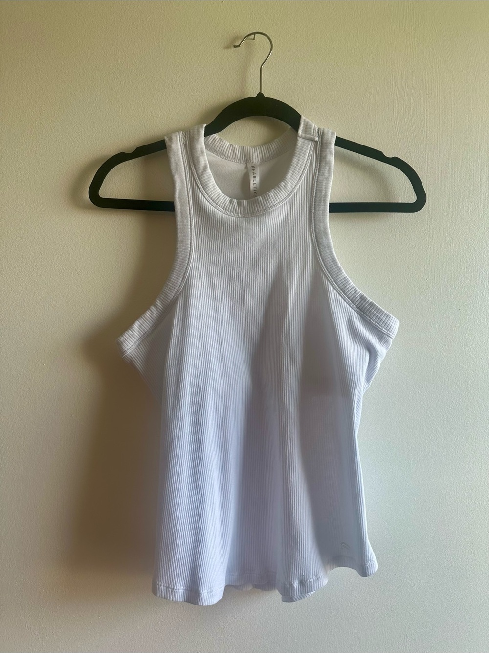 Fabletics White Ribbed High-Neck Tank